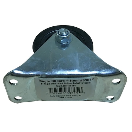 Magic Sliders Magic Sliders 3 in. D Swivel Rubber Rigid Caster 175 lb 1 pk 33319